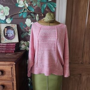 Alfani Pink Sweater XL Batwing Sleeve Chunky Knit Oversized Cozy Pullover Women